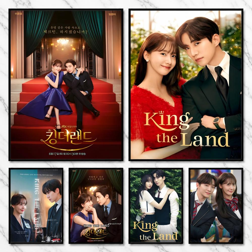 Korean Arts And Lifestyle - คิง เดอะ แลนด์ ซีรีส์ไลฟ์สไตล์โรแมนซ์เกาหลี โปสเตอร์ธีม ภาพพิมพ์ติดผนังแบบมีกาวในตัวสไตล์โมเดิร์น